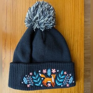 Papio Press Fox And Flora Embroidered Beanie
